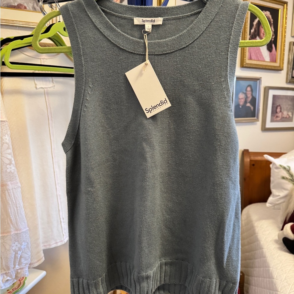 Splendid Sage Green Knit Top